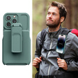 Pancerne Etui Belt Clip do iPhone 14 Pro, z klipsem, zielone