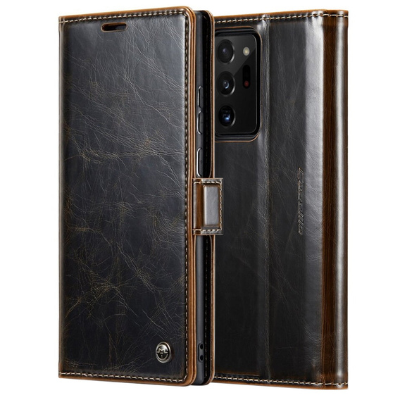 Etui z klapką CASEME do Samsung Galaxy Note 20 Ultra, Waxy Textured, kawowe