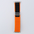 Pasek Nylonowy do Apple Watch 1/2/3/4/5/6/7/8/9/10/11/SE Ultra 1/2/3 42/44/45/46/49mm, Pomarańczowy / Czarny