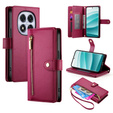 Etui z klapką do Xiaomi Redmi Note 14 Pro 5G / Poco X7 5G, Wallet Zipper Pocket, czerwone