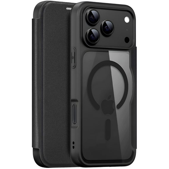 Etui z klapką Dux Ducis do iPhone 17 Pro Max, Skin X Pro, do MagSafe, czarne