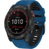 Pasek Silikonowy QuickFit do Garmin Fenix 22mm, Niebieski / Czarny