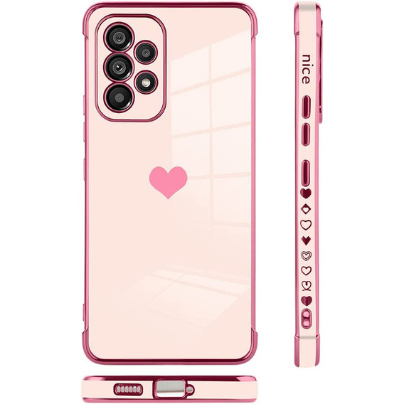 Etui do Samsung Galaxy A33 5G, Electro heart, różowe rose gold