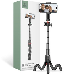 Tech-Protect L07S Bluetooth Kijek Selfie Stick Flexble Tripod, Czarny