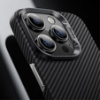 Etui BENKS Kevlar do iPhone 15 Pro Max, Carbon Fiber, do MagSafe, czarne