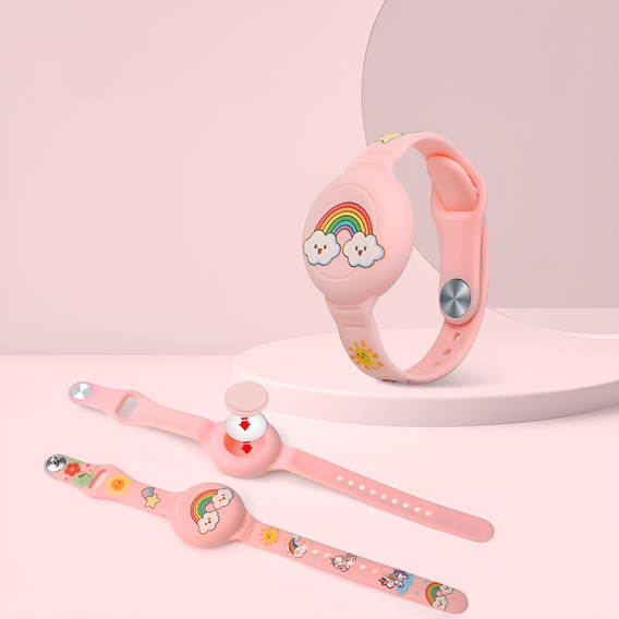 Wodoodporna opaska ochronna do Apple Airtag, różowa