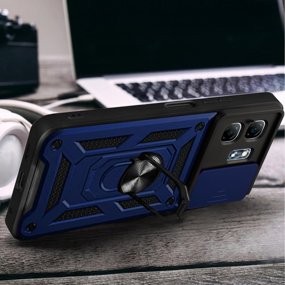 Etui pancerne do Infinix Hot 50i 4G, CamShield Slide, niebieskie
