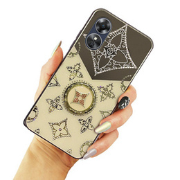 Zestaw Etui Fashion do Oppo A17, Gold + Szkło