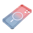 Etui silikonowe do iPhone 14 Plus, Gradient Magnetic, do MagSafe, różowe / niebieskie