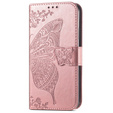 Etui z klapką do Samsung Galaxy A56 5G, Butterfly, różowe rose gold