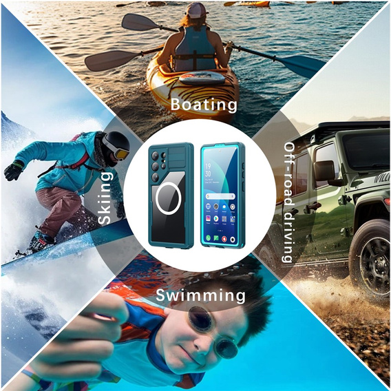 Etui wodoodporne do Samsung Galaxy S26 Ultra, Redpepper, do MagSafe, niebieskie