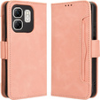 Etui z klapką do Infinix Hot 50i 4G, Card Slot, różowe