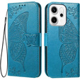 Etui z klapką do Oppo Reno 14, z wytłoczonym wzorem motyla, niebieskie