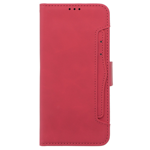 Etui z klapką do Oppo A58 4G, Card Slot, czerwone