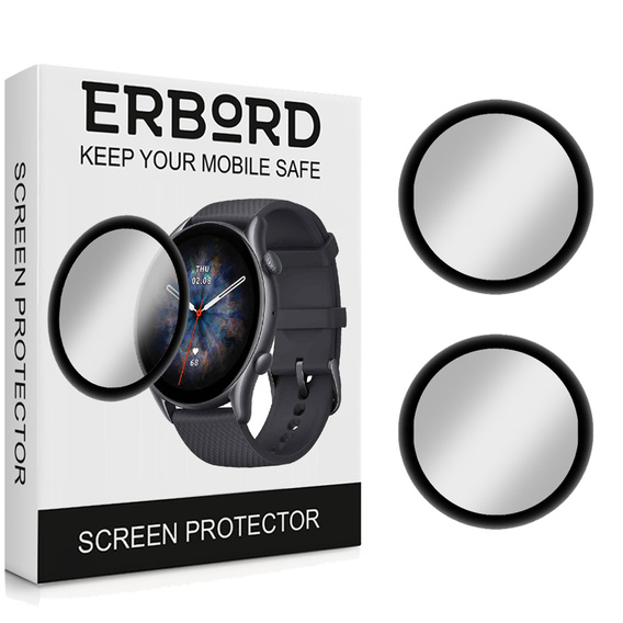 2x Szkło Hybrydowe ERBORD do Amazfit GTR 3 / 3 Pro