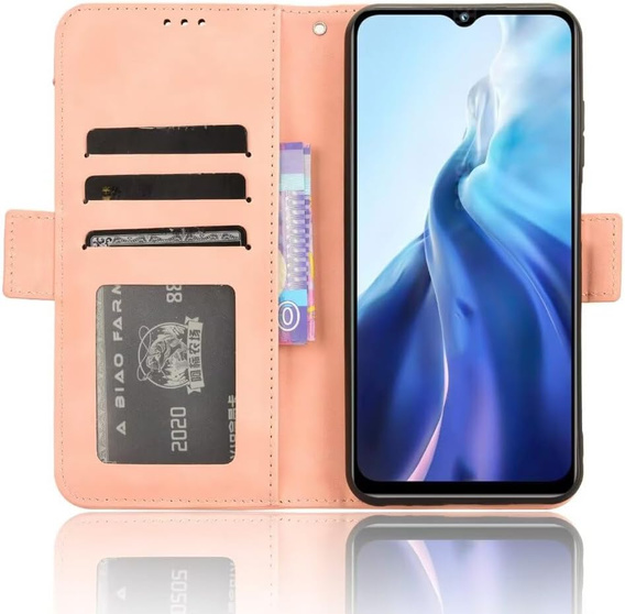 Etui z klapką do Realme Note 70T 4G, Card Slot, różowe