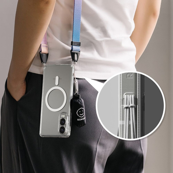 Etui Ringke Fusion MagSafe do Samsung Galaxy S25 Edge – Przezroczyste + Szkło Hartowane 9H