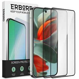 2x Szkło Hartowane do Google Pixel 9 / 9 Pro, ERBORD 3D pełne, szybka na cały ekran