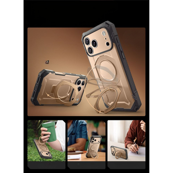 Etui Supcase do iPhone 17 Pro Max, Unicorn Beetle Grip Pro Mag, Desert Gold