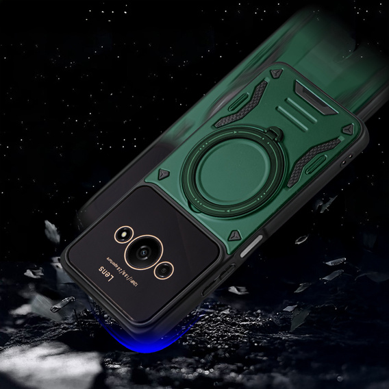 Etui pancerne do Xiaomi Redmi A3, Magnetic Ring, zielone
