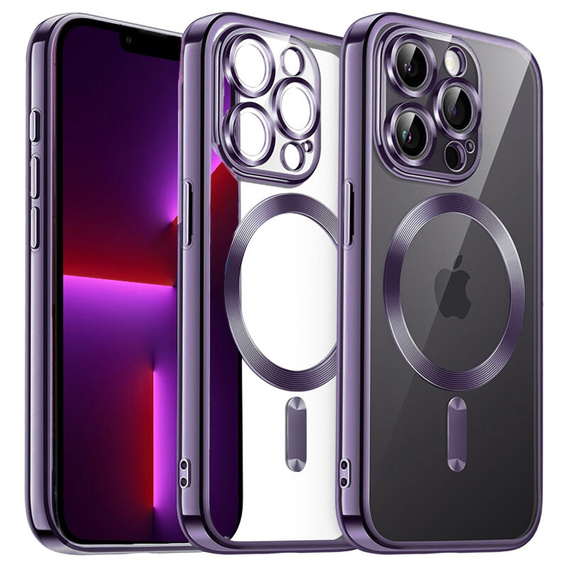 Etui do iPhone 13 Pro, Electro MagSafe, fioletowe + Szkło na ekran