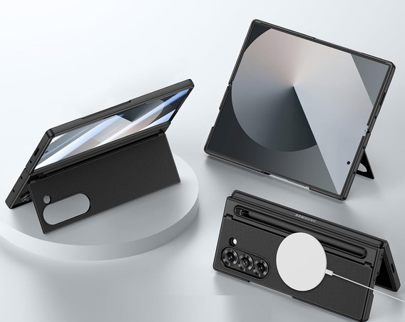 Etui do Samsung Galaxy Z Fold7 5G ze szkłem, z miejscem na rysik – czarne