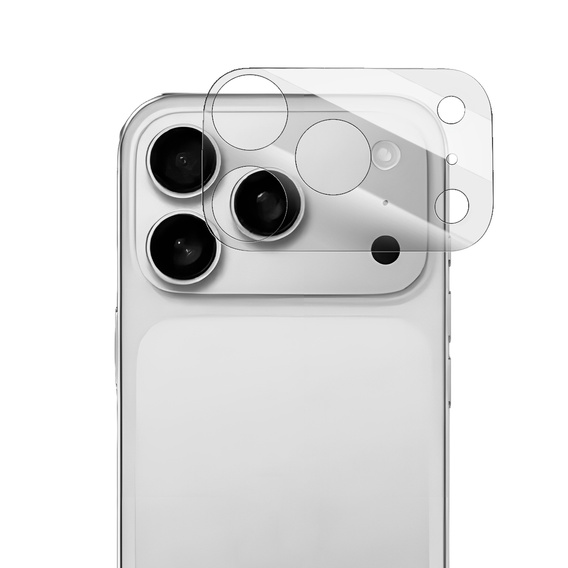 2x Szkło hartowane ERBORD na wyspę aparatów do iPhone 17 Pro, przezroczyste