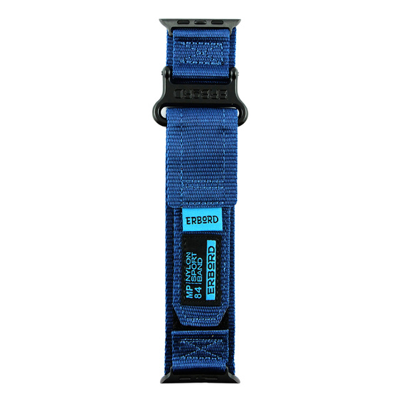Pasek Nylonowy ERBORD MP84 do Apple Watch 1/2/3/4/5/6/7/8/9/10/11/SE Ultra 1/2/3 42/44/45/46/49mm, Niebieski