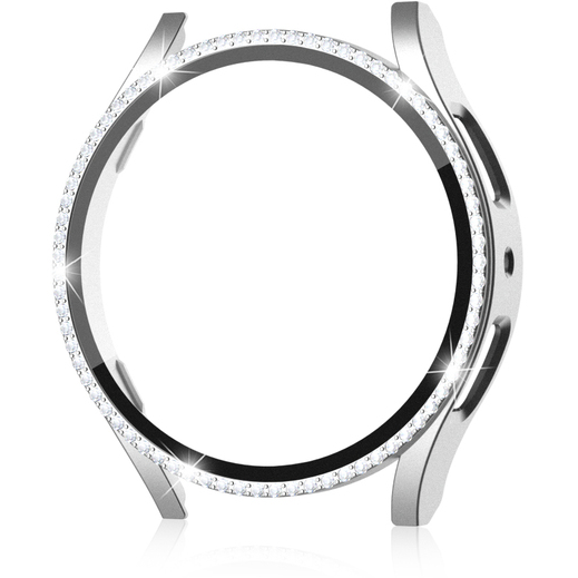 2w1 Etui + Szkło Hartowane do Samsung Galaxy Watch 6 40mm, Srebrne