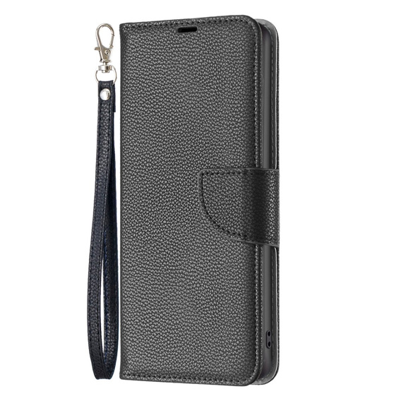 Etui z klapką do Samsung Galaxy A55 5G, Wallet Litchi Leather, czarne