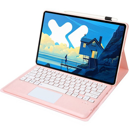 Etui z klawiaturą Bluetooth i touchpadem do Lenovo Idea Tab Pro – różowe
