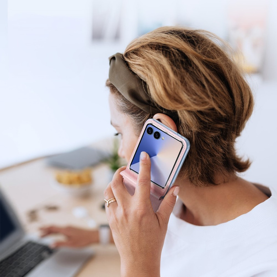 Etui Dux Ducis Bril Series do Samsung Galaxy Z Flip7 5G – różowe, skórzane
