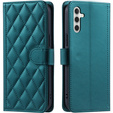 Etui z klapką do Samsung Galaxy A16, Rhombus Crossbody Leather, zielone