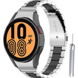 Pasek Bransoleta do Samsung Galaxy Watch 4/5/6 40/42/43/44/45/46/47mm, Czarna / Srebrna