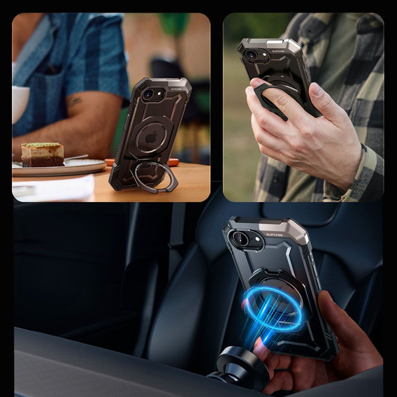 Etui Supcase do iPhone 16E, Unicorn Beetle Grip Mag, Czarne