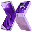 Etui do Motorola Razr 60 Ultra – Glitter PC Case ze szkłem i podstawką - fioletowe