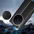Etui z klapką do Vivo X300 Pro, Crazy Horse Wallet, czarne
