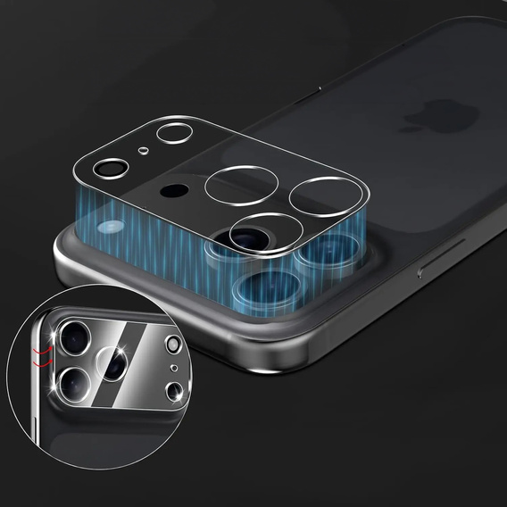 Szkło hartowane ERBORD na wyspę aparatów do iPhone 17 Pro, przezroczyste