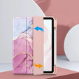 Etui do iPad 10.9" 2022 (10 gen.), Smartcase Hybrid, z miejscem na rysik, Marble różowe