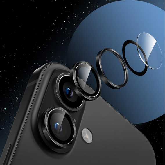 Szkło na aparat ERBORD OPTIK Pro do iPhone 17, czarne