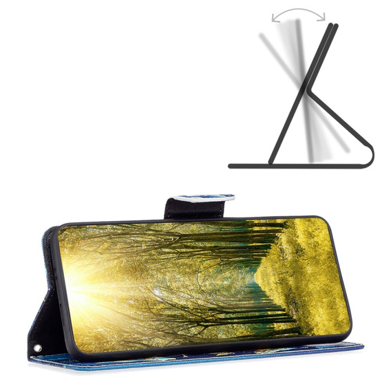 Etui z klapką do Xiaomi Redmi Note 13 5G, Wallet, Butterflies niebieskie