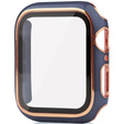 2w1 Etui + Szkło Hartowane do Apple Watch 7/8/9 45mm - Niebieski / Złoty