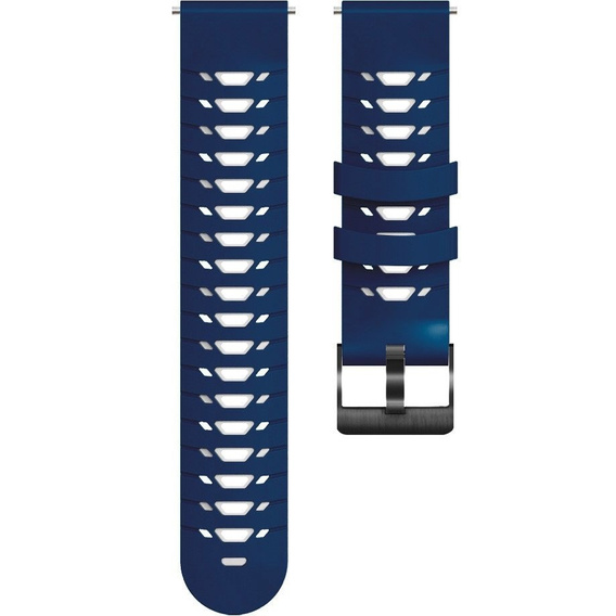 Uniwersalny Pasek Silikonowy 22mm Three Row Holes, Blue/White