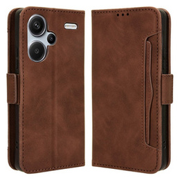 Etui z klapką do Xiaomi Redmi Note 13 Pro+, Card Slot, brązowe