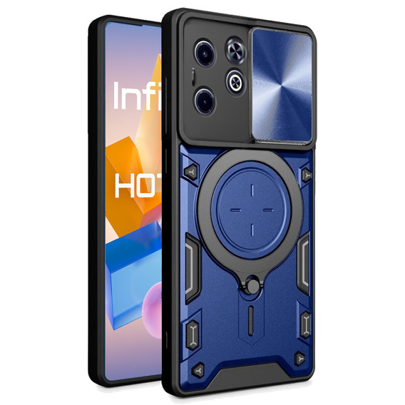 Etui pancerne do Infinix Hot 40i, CamShield Slide, niebieskie