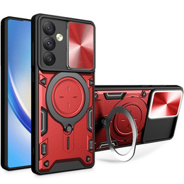 Zestaw Etui pancerne do Samsung Galaxy A54 5G, CamShield Slide, czerwone + szkło