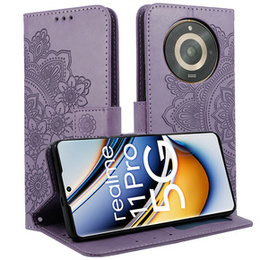 Etui z klapką do Realme 11 Pro 5G / Pro+ 5G, Mandala, fioletowe