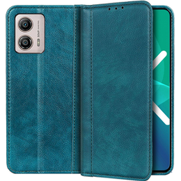 Etui z klapką do Motorola Moto G53 / G23 / G13, Split Leather, zielone
