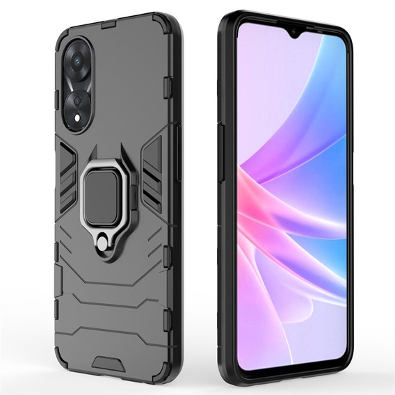 Etui do Oppo A78 5G, Kickstand Ring, czarne