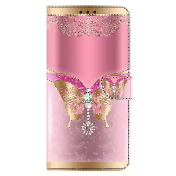 Etui z klapką do Xiaomi Redmi Note 12 4G, Wallet, Butterfly różowe